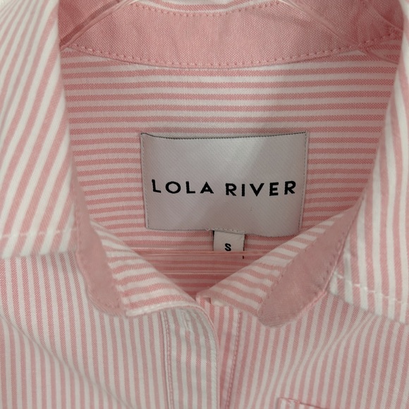 Women’s button down pink and white striped shirt. - Picture 2 of 4